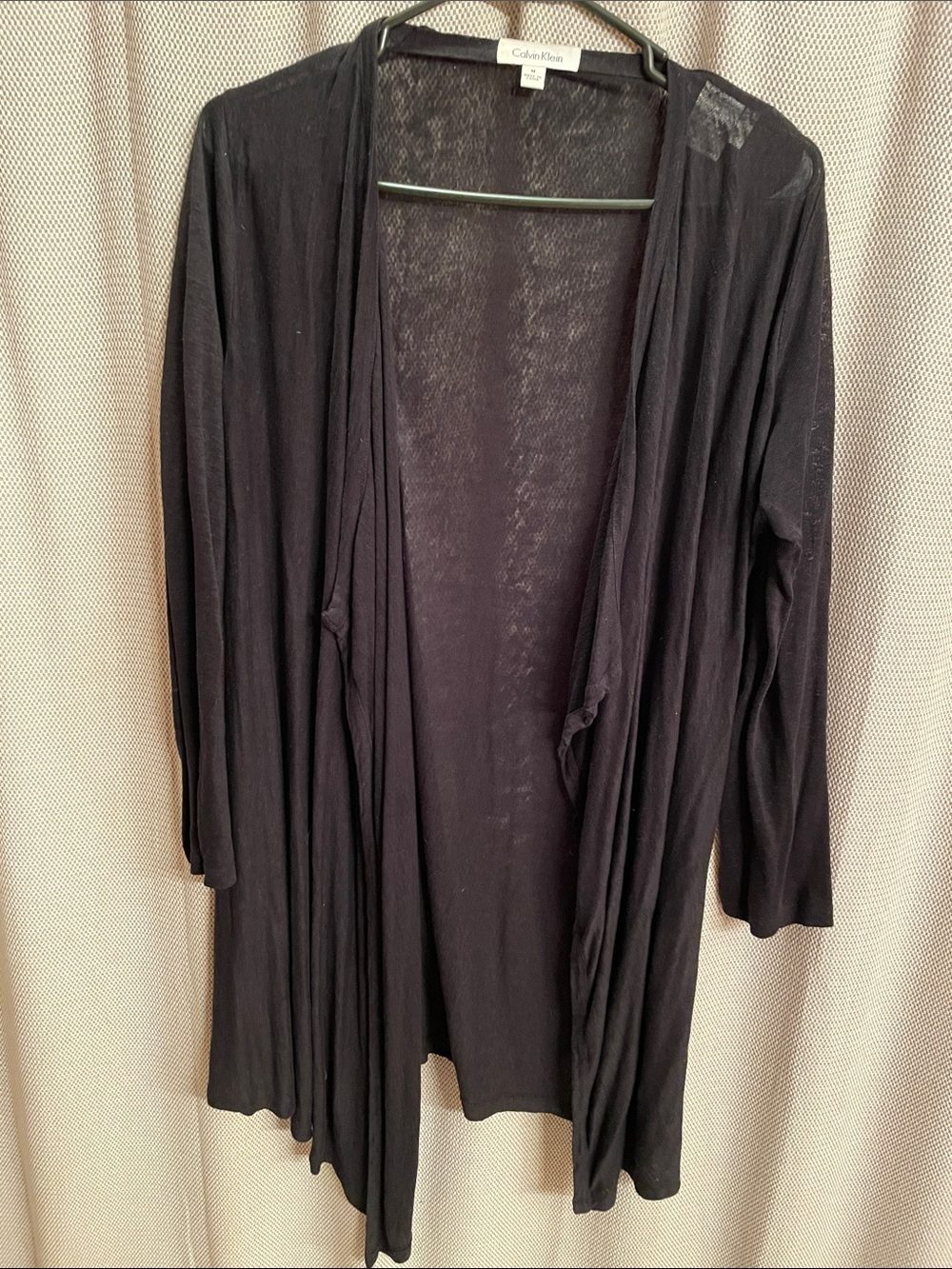 Calvin Klein Black Lightweight Open Drape Cardigan